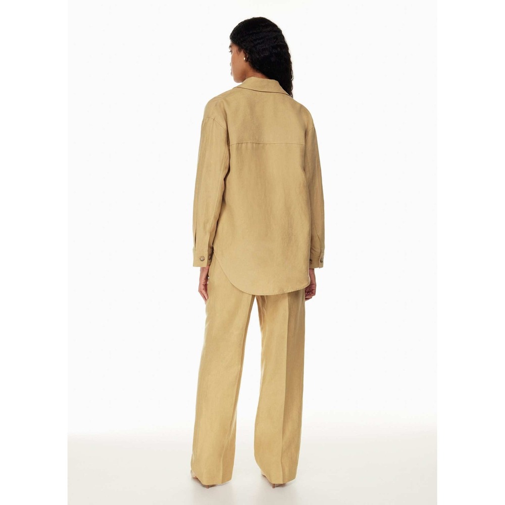 Aritzia Wilfred The Ganna Linen Shirt Jacket Sandy Beige XS Shacket - Picture 6 of 16
